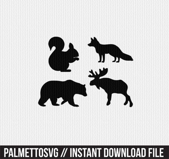 Download woodland animals svg dxf jpeg png file stencil monogram frame
