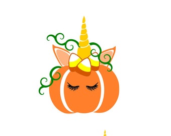 Unicorn pumpkin svg | Etsy