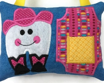 Cowgirl Tooth Fairy Pillow - Tooth Fairy Pillow Girls - Lost Tooth