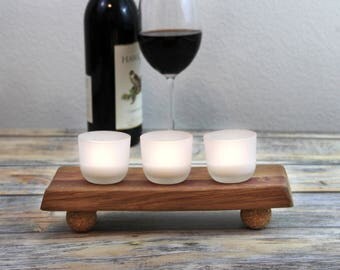 Wood Candle Holders - Hostess Gift Ideas- Thank You Gifts - Candle Centerpieces - Wine Barrel Staves - Tea Light Holders - Wine Barrel Decor