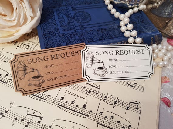 Song Request Cards Wedding Song Request Party Song Request