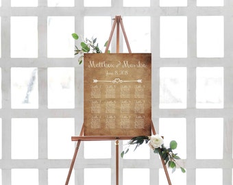 Seating Chart Template- Wedding Seating Chart- Wedding Seating Plan- Seating Chart Wedding Template- DIY Seating Chart- Rustic Wedding Decor