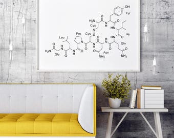 Oxytocin Art | Oxytocin Print | Love Molecule | Oxytocin Molecule | Oxytocin Printable | Chemistry Wall Decor | Chemistry Wall Art