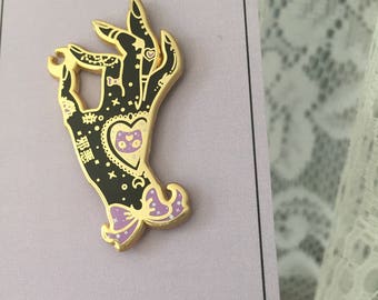 Hand Of Diana Enamel Pin - Wicked Lady Tattoo Hand