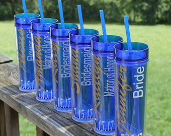 Personalized bridesmaids tumblers/wedding party gifts/customized bridesmaids gifts/maid of honor gifts, bridal party gifts,bridesmaid cups