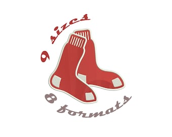9 Sizes Boston Red Sox Sox Inspired Machine Embroidery Designs in 8 formats and 9 sizes