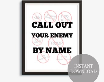 Anti-Hate, Anti-Trump Poster, Protest Trump, Stop Hate, Anti-Nazi, Anti-kkk, Protest Sign, Protest Poster, Anti Racism, Printable Rally Sign