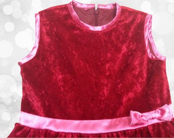 Dress girl red velvet Christmas or new year 2 to 10 years