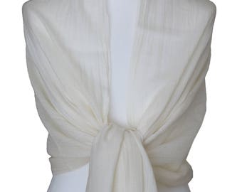 Ivory Pashmina, 100% Pure Pashmina Ivory Shawl, Cream Ivory Wrap, Bridesmaids Wrap shawl, Wedding Shawl, Gift For Bride, Scarf, Accessories