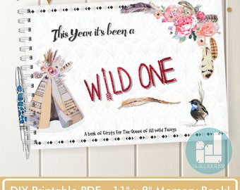 Wild One Baby Book - Wild One Memory Book - Boho Book - Baby Milestones - Wild One Baby Gift- Baby First Book- Newborn Gift- The Wild Things