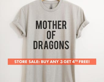 Mother Of Dragons T-Shirt, Ladies Unisex Crewneck Shirt, Dragon T-shirt, Mom T-shirt, GOT