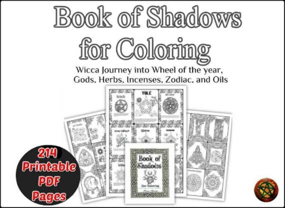Download Book of Shadows Printable Coloring 214 pages Wicca coloring