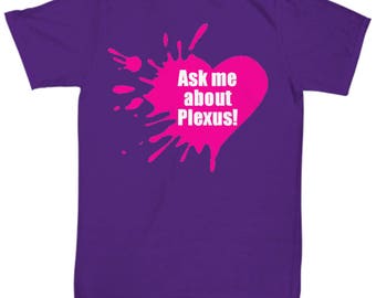 Ask Me About Plexus Swag Tshirt Tee Purple Pink Plexus Slim