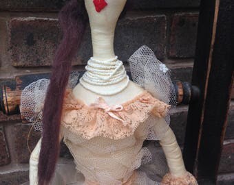 Cloth doll, Evangaline. Rag doll, OOAK,