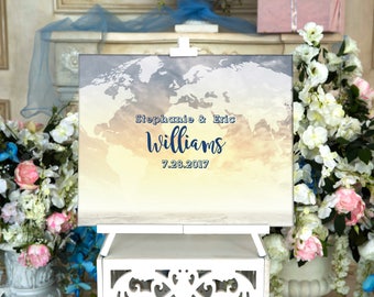 Canvas Guest book Alternative Wedding Guest Book World map guest book canvas Canvas Wedding Guest Book Wedding Guestbook Wedding gift