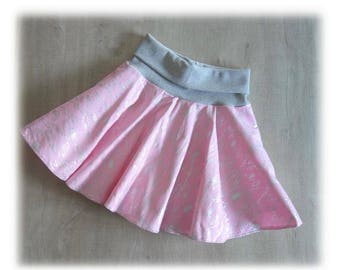 Skirt patineuse gabardine and rose - 10 years