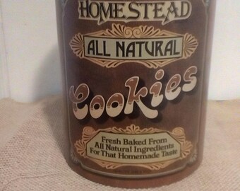 Homestead cookie tin, vintage