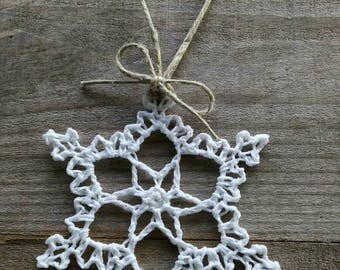 Bright - Crocheted Handmade Snowflake Christmas Tree Ornament