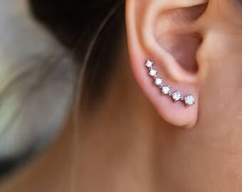 Ear climbers Dainty ear crawler Minimalist earrings tiny ear climber,earrings ear crawlers,earrings Minimalist jewelry silver earrings gifts