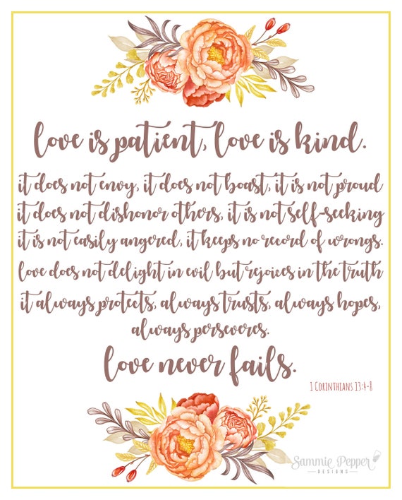 Love is Patient Love is Kind // 8 x 10 print // Printable