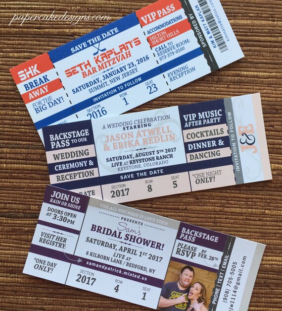 concert ticket save the date or invitation diy printable pdf