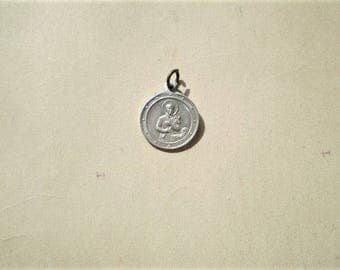 St. Gerard - Vintage French Medal or Pendant - Round - Metal - Notre Dame du Perpetuel Secours - Catholic - Holy Charm