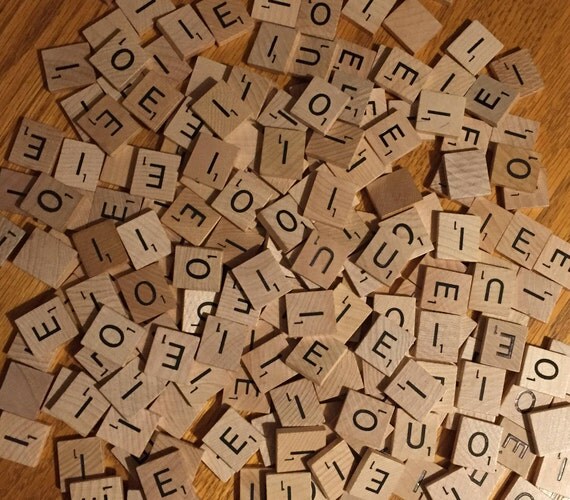 Scrabble Tiles Letters EIO only / 100 Scrabble Letters Vowels