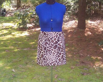 Giraffe Spot Mini Skirt - Animal Print Skirt - Giraffe Costume - Halloween Animal Costume - Safari Clothing - AS IS