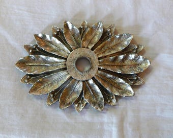1 Florenta of California Drawer Pull Backplate~~~Oval Shape~~Vintage Hardware~~~Sterling Silver Plated Backplate~~~Enlarged Hole forScrew