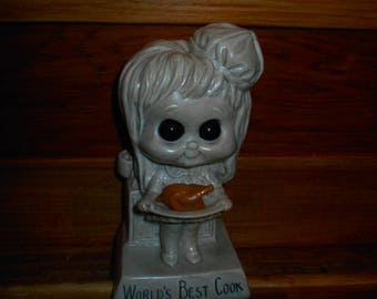 Vintage 1973 R & W Berries Resin Figurine "World's Best Cook"