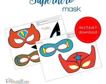 Superhero Mask Printable INSTANT DOWNLOAD