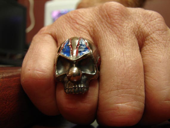 Argentium silver clown skull ring. Biker ring. Rocker ring. Skull, skeleton. Whatever you want to call it, it's a BA ring!