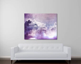 Abstract Canvas Art, Purple Canvas Art, Fine Art Photography, Cloud Photography, Canvas Gallery Wrap, Violet, Ethereal Nature Art, Wonder