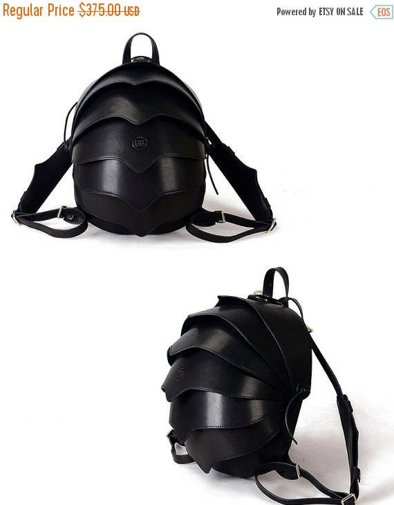 Small Black Backpack Black Crossbody Bag Leather Backpack