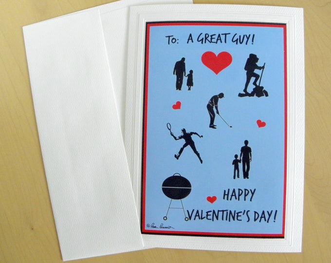 VALENTINE'S DAY CARD for Guys handcrafted by Pam Ponsart of Pam's Fab Photos, includes coordinating envelope