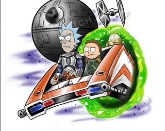 8.5X11 StarTours Rick & Morty Poster Print