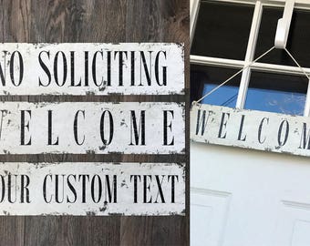 Door Sign - Welcome Door Sign - No Soliciting Door Sign - Door Hanger - Custom Door Sign - Front Door Sign - Door Decor - Home Decor