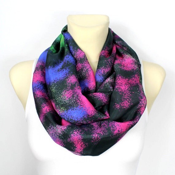 Silk Infinity Scarf Silk Chiffon Scarf Boho Silk Scarf Lightweight Scarf Summer Outdoor Party Personalized Gift Personalized Womens Scarfs