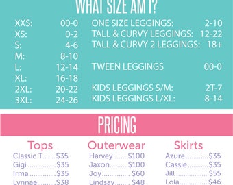 Full Color LLR Retractable Printed Banner Size Sizing Chart Sign for Womens Unicorn Queue Club Popup Boutique Leggings Clothing Popup Kids