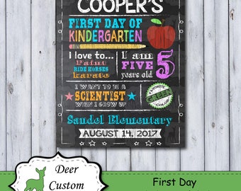 First Day of School Sign | Printable First Day | School Sign | Any Grade | Back to School Sign | First Day of School | Chalkboard Sign
