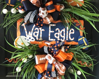 Auburn Football Wreath, Door Decoration, Fall Wreath