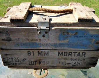 Old Wooden Ammo Box,Old Wooden Ammo Crate,Wooden Military Ammo Box,Wooden Military Cannon Box,Vietnam War Ammo Box,US Army Ammo Wood Box