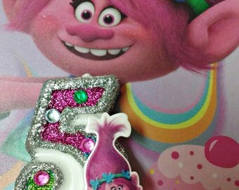 Trolls Poppy / Birthday Candle / Cake Topper / Keepsake / Any Number