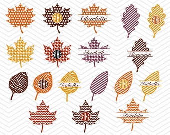 Fall Leaves Patterns SVG DXF PNG eps Autumn leafs thanksgiving Cut File for Cricut Design, Silhouette studio, Sure A Lot, Makes the Cut