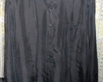 Vintage Very Awsome 80's 100% Silk Black Shirt by ON THE BRINK Never Worn still with tags on it
