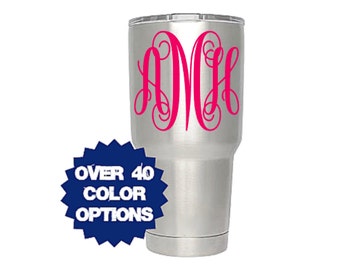 Monogram Decal, Yeti Monogram Decal, Tumbler Monogram, Cup Monogram, Monogram Sticker, Monogrammed Initials, Decal For Women, Girls Sticker