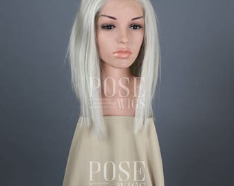 Silver Grey Custom Cut and Styled Short Straight Bob / Mara Sov Cosplay Destiny Video Game Costume Gray Lace Front Wig / Princess Series