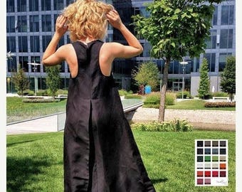 SALE Gothic Wedding Dress, Linen Dress, Linen Maxi Dress, Linen Clothes, Black Linen Dress, Long Maxi Dress, Floor Dress, Black Gothic Dress