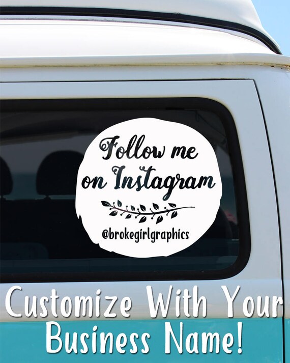 Follow on Instagram Vinyl Window Decal Car Decal Follow Me