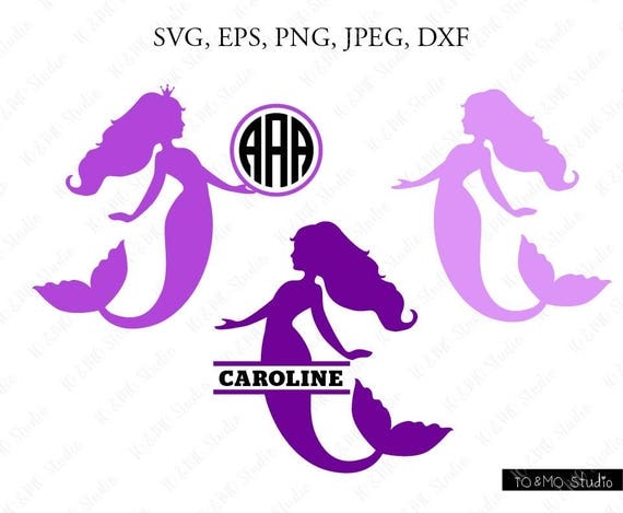Mermaid SVG Mermaid Monogram Svg Cute Mermaid Svg Mermaid